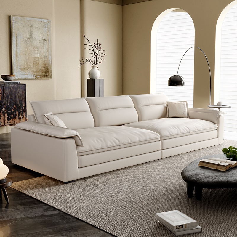 Modish Solid Color Water Resistant Standard Sofa in Light Gray/White/Light Brown with Seats 3/2-seater and 2 Pillows - image 7