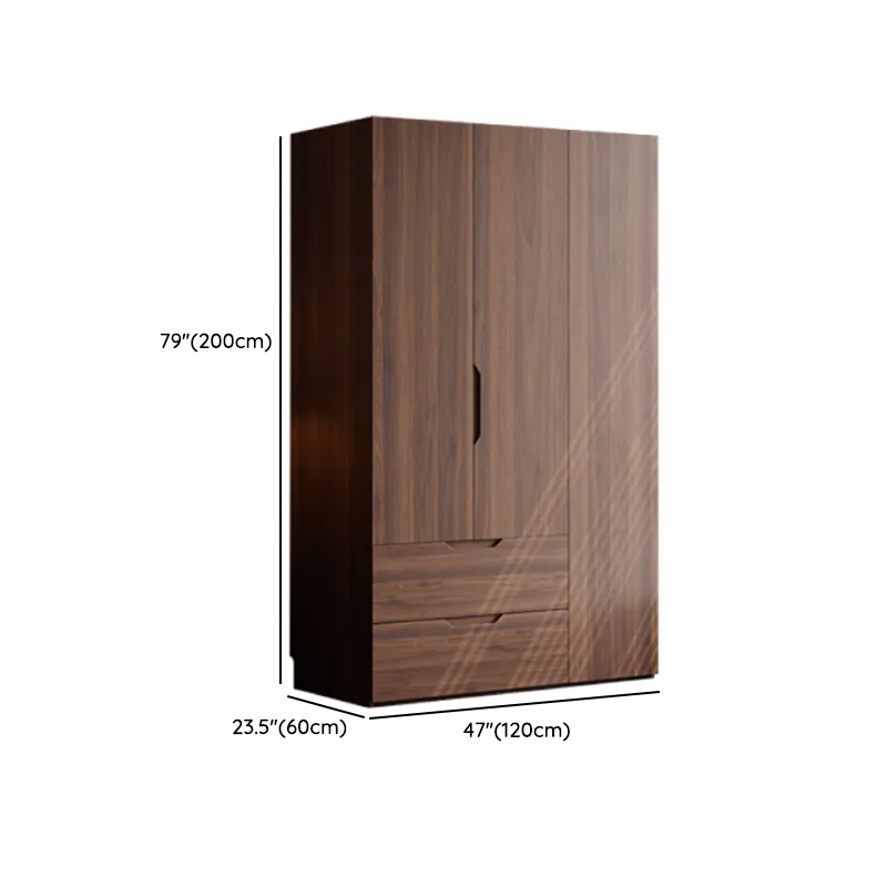 Acorn Minimalist Natural Wood Wardrobe Closet with 2 Drawers, Soft Close Door, Interior Shelves, and Clothing Rod - image 7