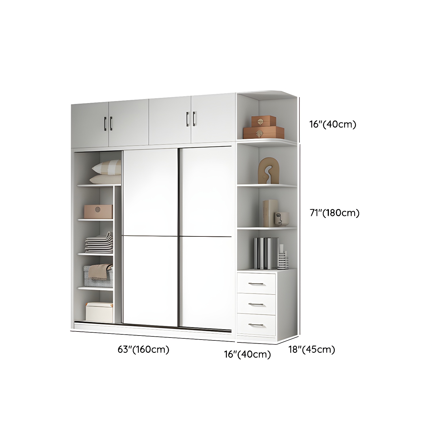 White Fashionable Solid Wood Armoires & Wardrobes Natural Wood - image 10