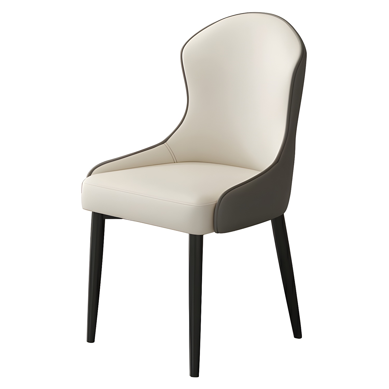 Wingback Faux Leather Side Chair with Metal Legs and Upholstered Seat for Kitchen & Dining - image 6