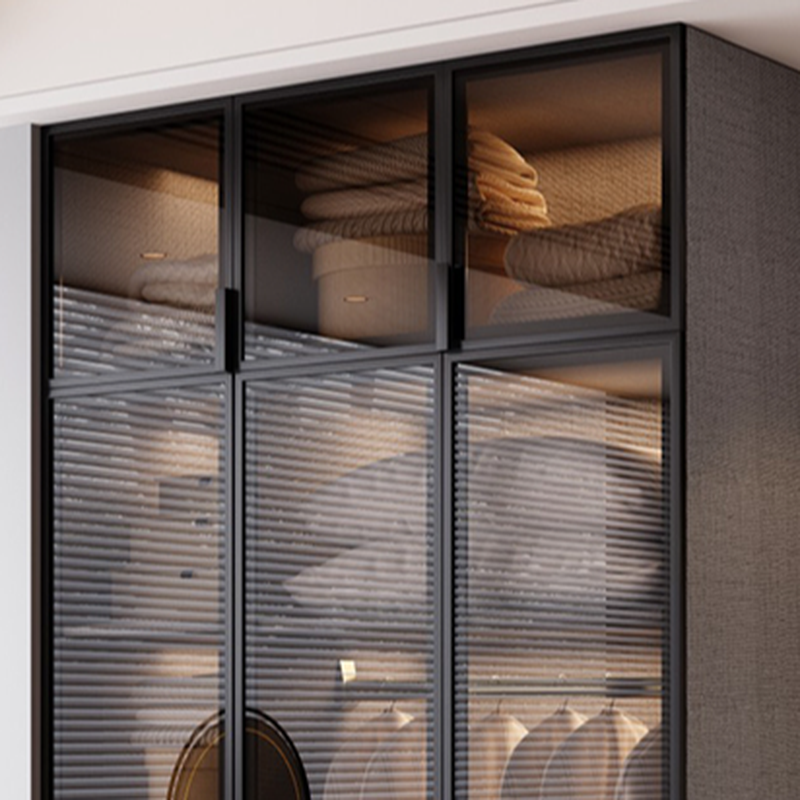 Chestnut Contemporary Lumber Cabinet Armoire with Soft Close Drawer, Soft Close Door, Interior Shelves, and Hanging Rod - image 3