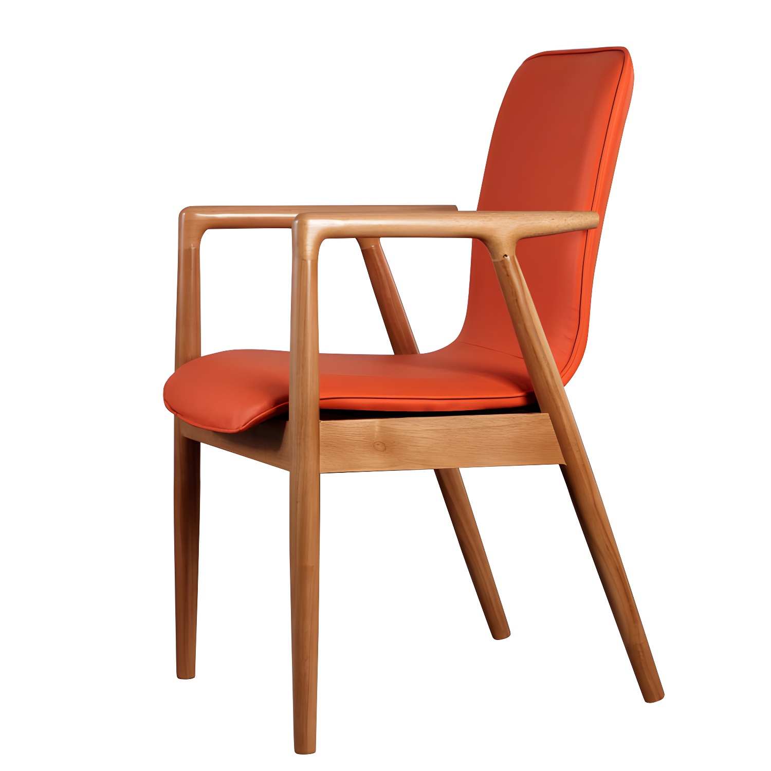 Modern Style Chair Dining Arm Chairs with Wooden Legs for Kitchen - image 8