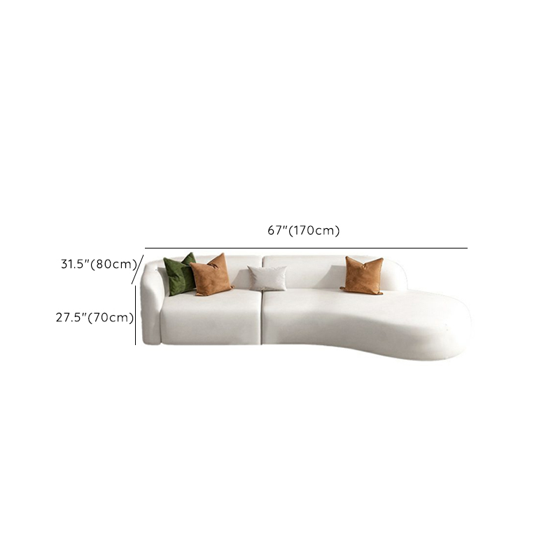 Bowed/Straight Right/Horizontal Chalk Corner Sectional/Sofa Couch for 6/5 Person/1 Person with Concealed Support Living Space - image 9