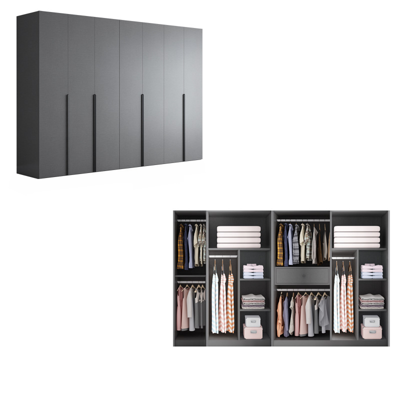 Trendy Dove Grey Wooden Wardrobe with Interior Shelves, Soft Close Door & Hanging Rod - image 12