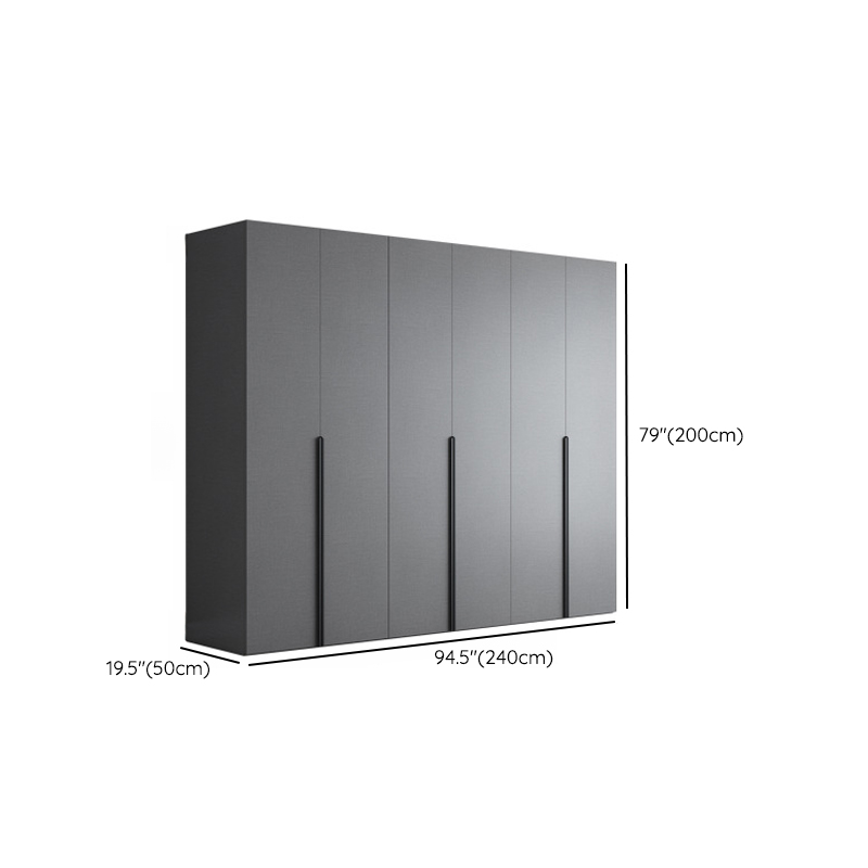 Trendy Dove Grey Wooden Wardrobe with Interior Shelves, Soft Close Door & Hanging Rod - image 30