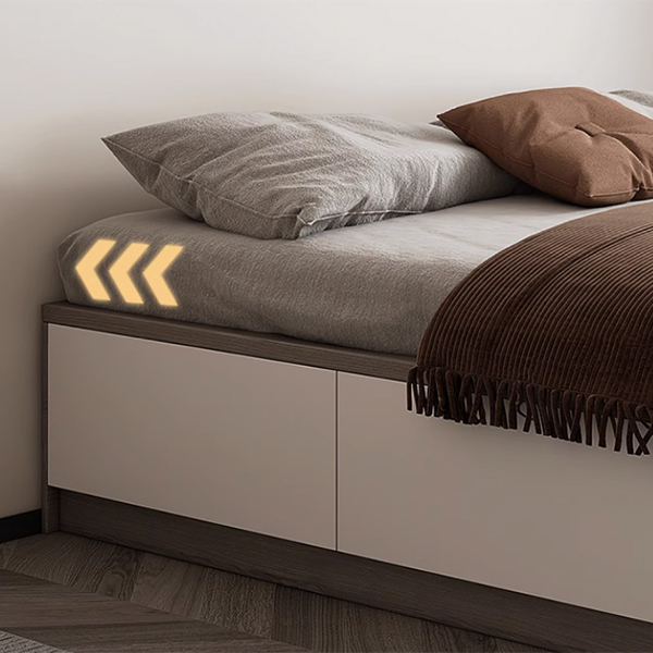 Brown Wood Lift Up Storage Bed with 3 Drawers and Solid Color Design - image 7