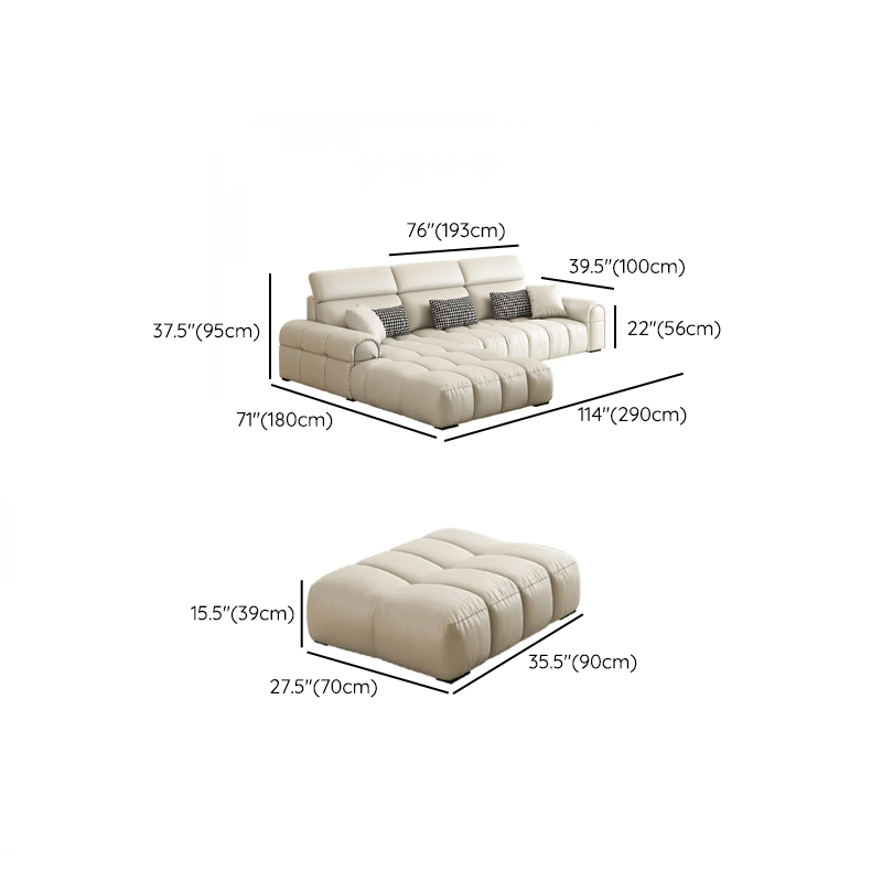 L-Shape/Straight Reversible/Horizontal Concealed Support Sofa Recliner/Sofa with Round Arm & Pine Frame - image 15