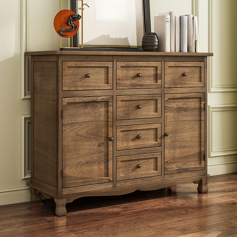 Independent Damp-proof Accent Chest/Accent Cabinet in Wood with Drawers in a Retro Style