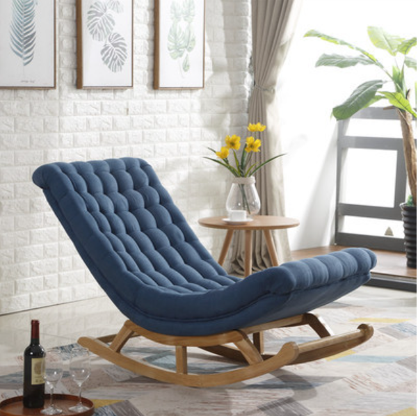 Cocoa/Azure/Olive Green Casual Rocking Chair Couch with Ottoman - image 4
