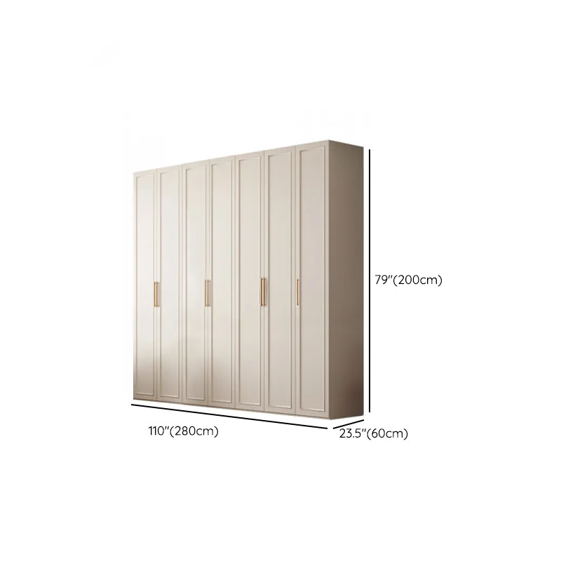 White Casual Wood Independent Armoire Cabinet with Compartments, Soft Close Door, and Interior Shelves - image 24