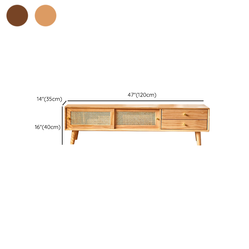 Modern TV Stand with Wood Material & Low Height Featuring Drawers - image 14