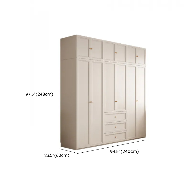 White Minimalist Laminate Wardrobe Closet with 3-Drawer, Soft Close Door, Interior Shelves, and Clothing Rod - image 17