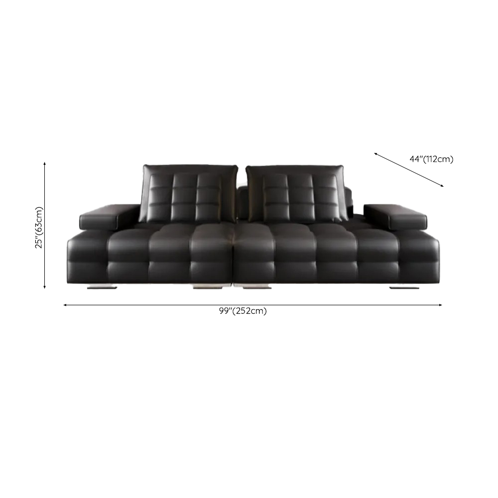 Versatile Black Sofa, Straight/L-Shape, 7-Seater, Horizontal/Right Hand Facing Orientation - image 9