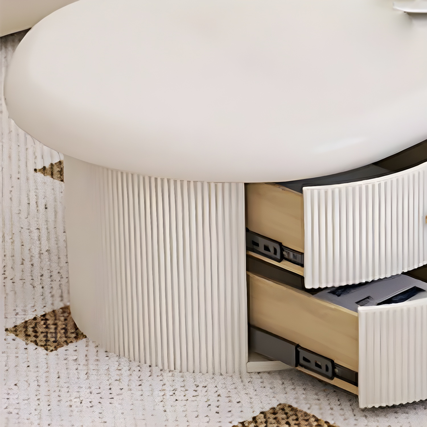 Nordic Irregular Coffee Table in White of 15.7" H with Acrylic Legs - image 11