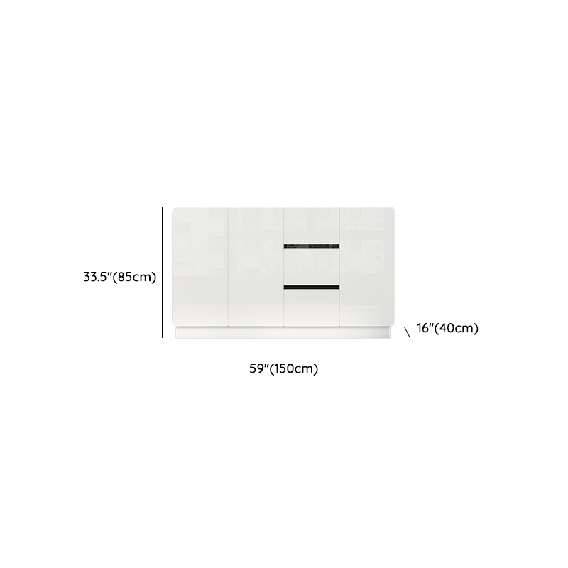 White Trendy Kitchen Storage with 3 Drawers, Standard/Narrow Size, Lumber Countertop, Variable Shelf, and Multiple Doors Options - image 16