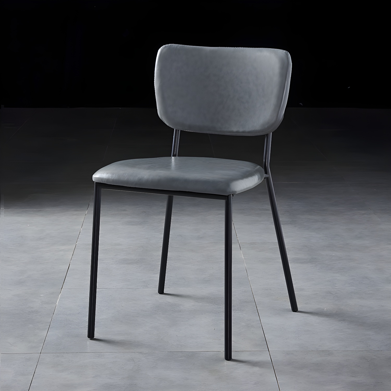 Nordic Style Dining Chairs Armless Open Back Stackable Chairs with Metal Legs - image 6
