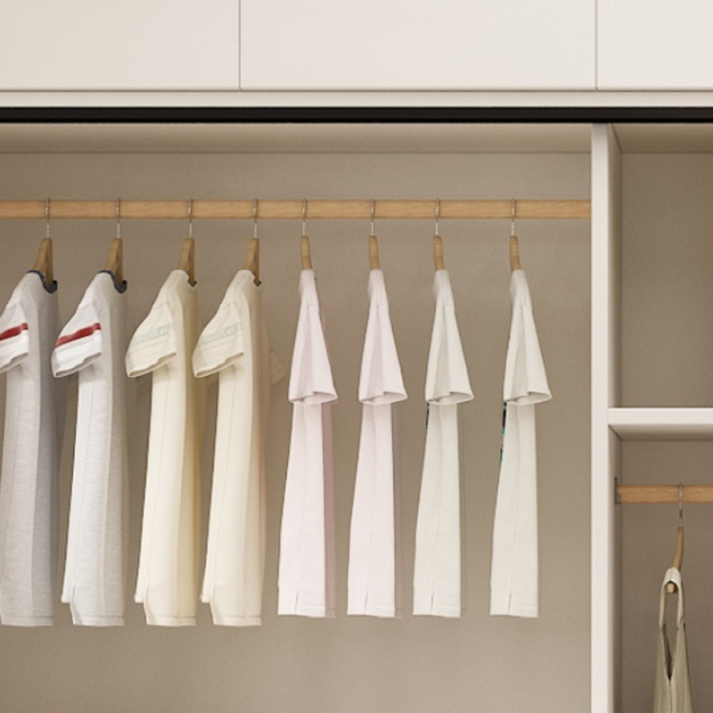 Chalk Modern Timber Self-supporting Wardrobe with Soft Close Door and Clothing Rod, Slipping Mechanism - image 8