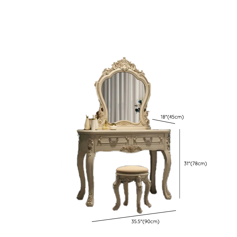 Standard/Small/Large Retro Cream Timber Vanity Set with Chair & Standing Mirror - image 13