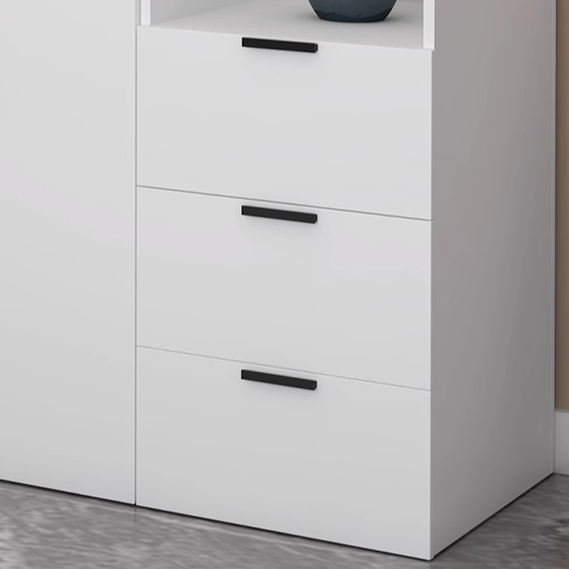 Chalk Modish Laminate Wardrobe Closet with Soft Close Door, Interior Shelves, and Clothing Rod - image 5