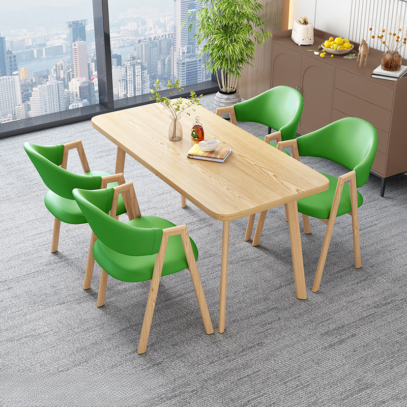 Casual Dining Table Set with Natural Wood Finish, Reclaimed Wood Top, and Seating for 4 Chairs - image 10
