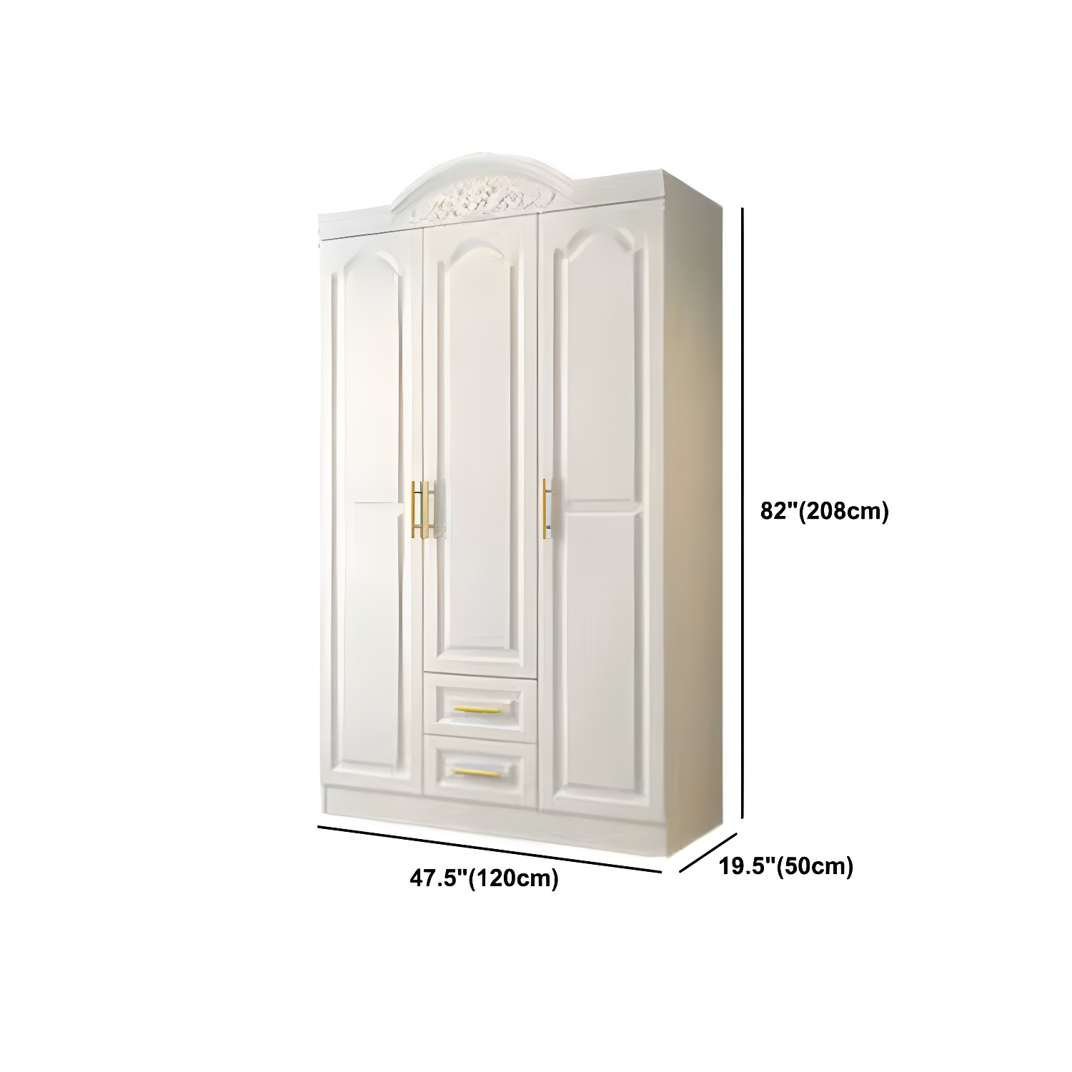 French Country Wardrobe Armoire Engineered Wood Wardrobe with Solid Wood Clothing Rod - image 15