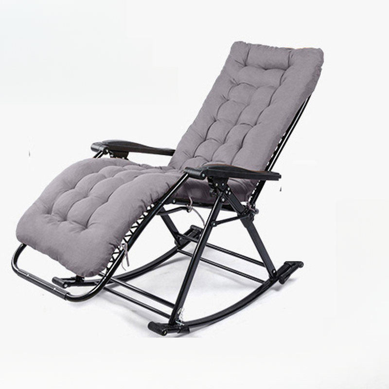 Simplistic Stain Resistant Metal Cushioned Rocking Accent Chair with Round Arm - image 5