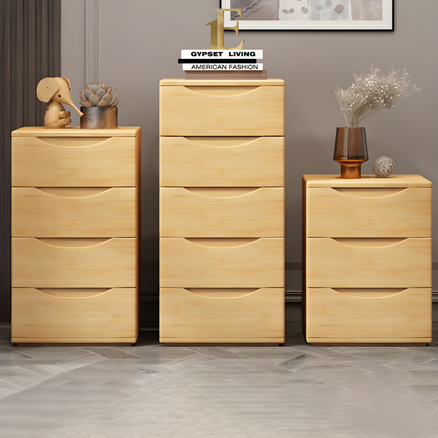 3 Drawers Contemporary Accent Table Nightstand Antique Finish Nightstand - image 18