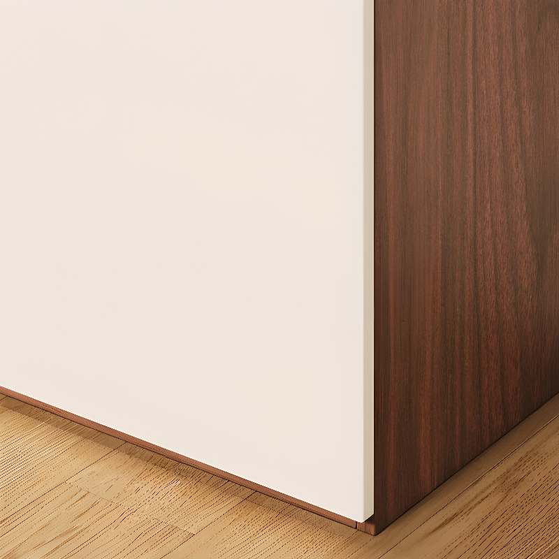 White Minimalist Manufactured Wood Wardrobe Closet with 3-Drawer, Soft Close Door, Interior Shelves, and Clothing Rod - image 5