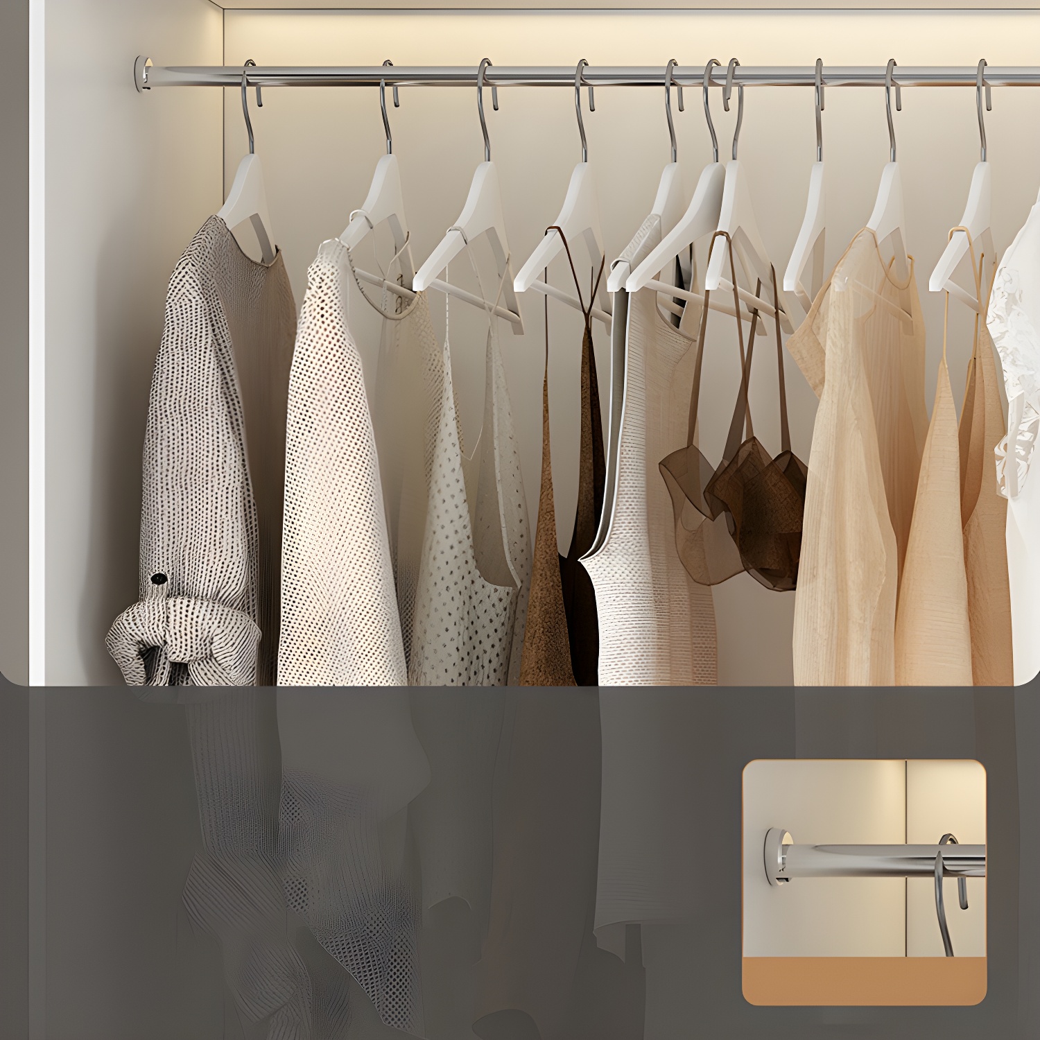 Modern White Wood Frame Wardrobe Armoire Freestanding Wardrobe with Soft Close Drawers - image 8