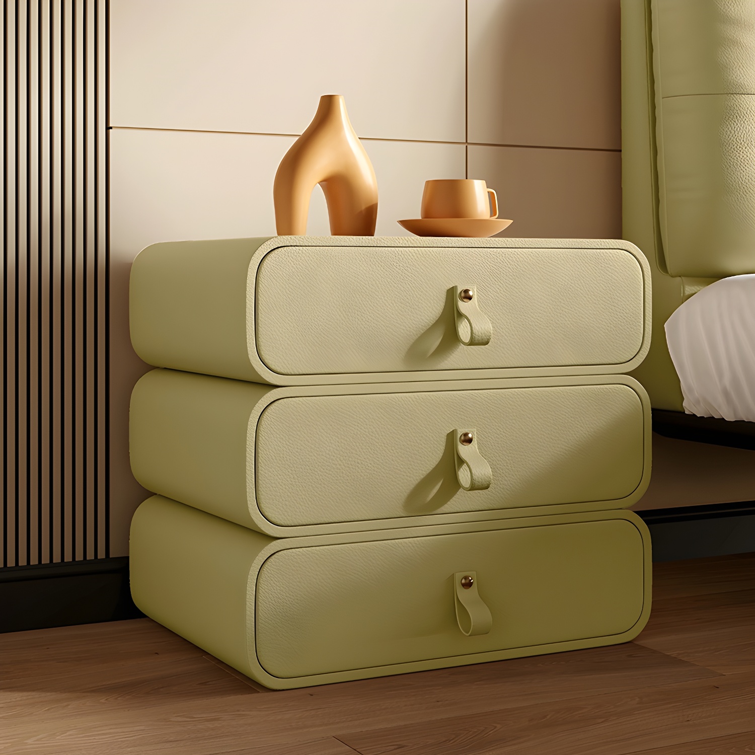 Modern Faux Leather Bachelor's Chest with Drawers in Narrow Size - image 3