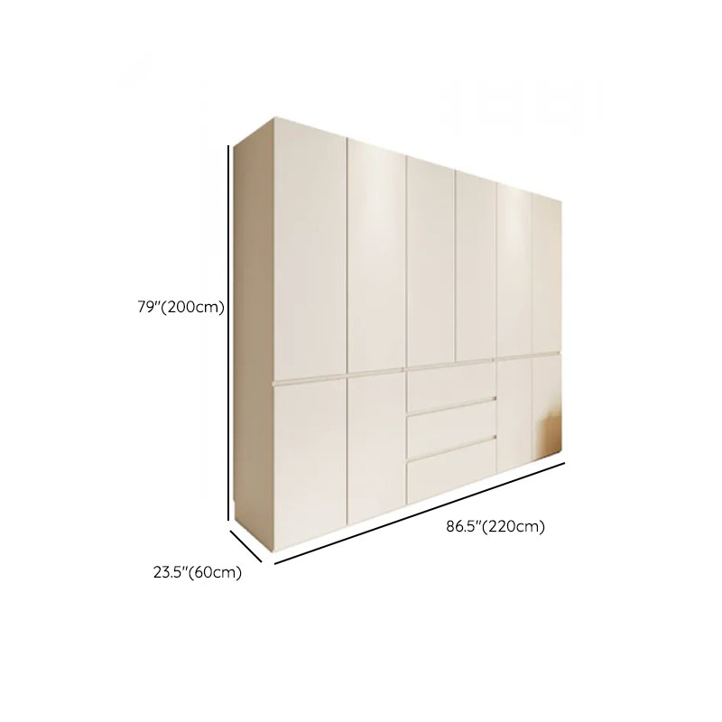 Beige Manufactured Wood Independent Wardrobe Closet with Soft Close Drawer, Soft Close Door, Interior Shelves, and Articulated Mechanism - image 14