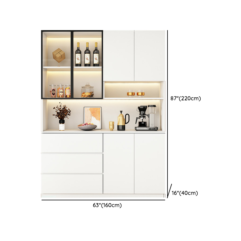 Modern White Wood Sideboard/Credenza 40cm Wide 220cm Tall - image 16