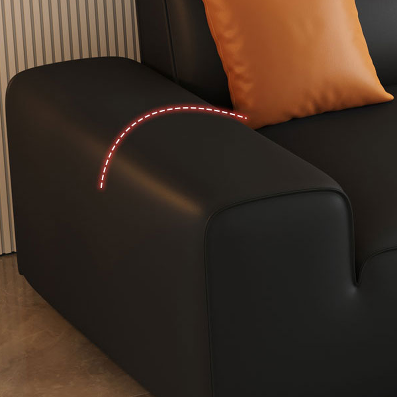 Modern Solid Color Water Resistant Sofa in Midnight Black with 6-seater Capacity and 2 Pillows - image 6