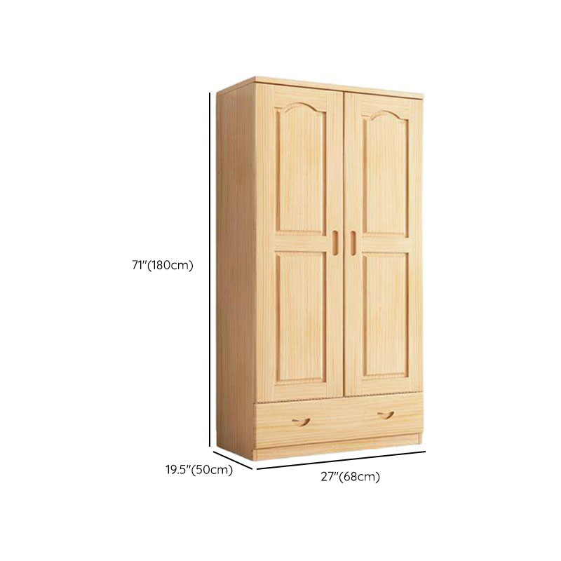Natural Finish Minimalist Natural Wood Cabinet Armoire with Soft Close Drawer, Soft Close Door, Interior Shelves, and Clothing Rod - image 14