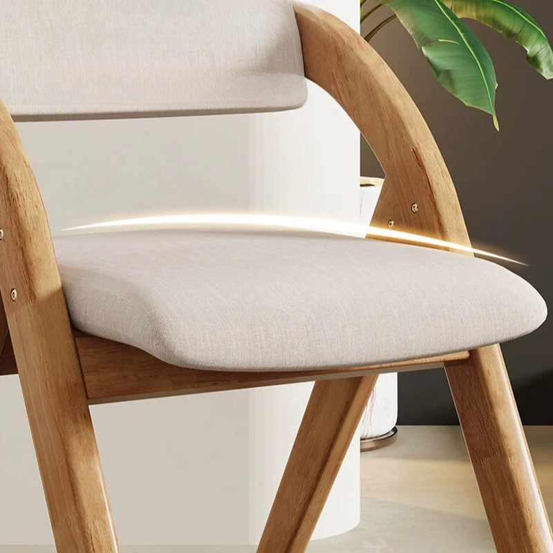 Casual Collapsible Side Chair with Midnight Black/Walnut/Wood Grain Rubberwood Legs and Upholstered Uncovered Back - image 13