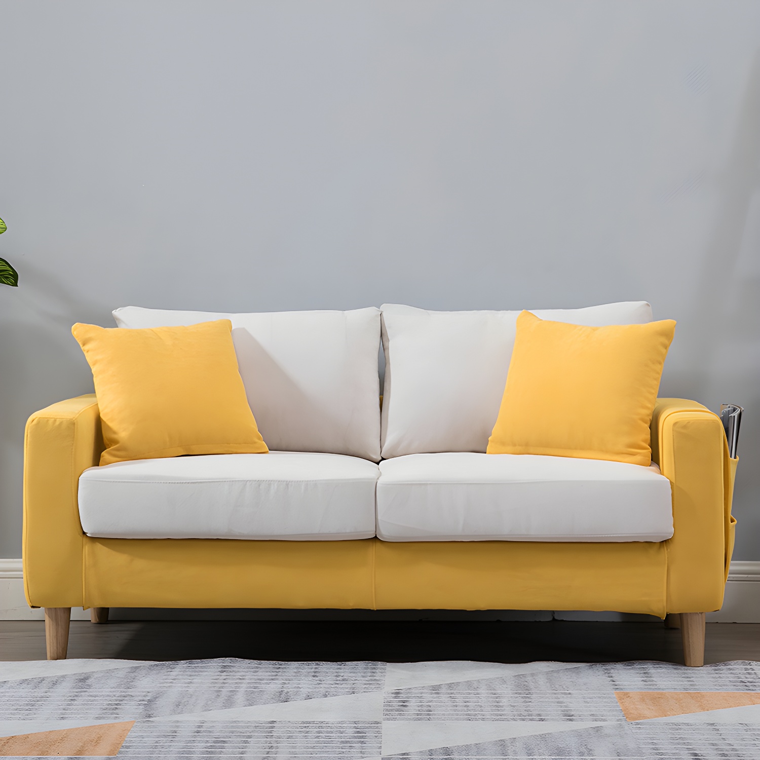 Beige Modern Farmhouse Cushions Standard Sofa 21.65"High Square Arm Sofa - image 26