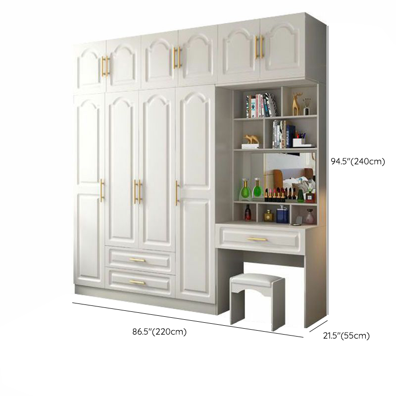 Contemporary Wood Chalk Wardrobe Closet with Interior Shelves&Clothing Rack&3-Drawer/6 Drawers/5-Drawer - image 41