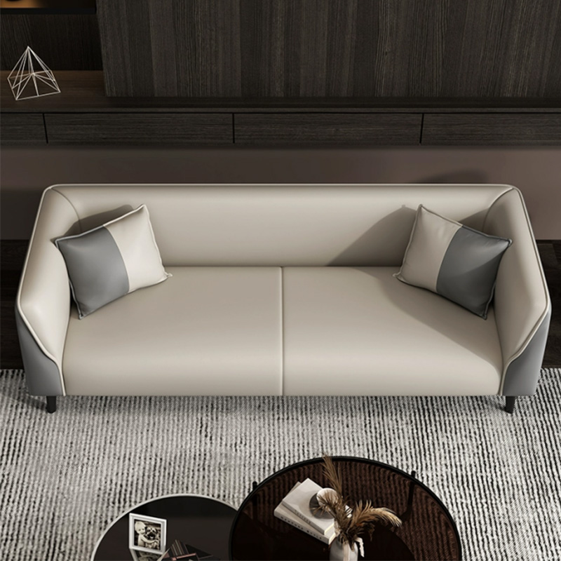 Contemporary Faux Leather Tuxedo Sofa with Water Resistant Design and Foam Seat Cushions - image 17