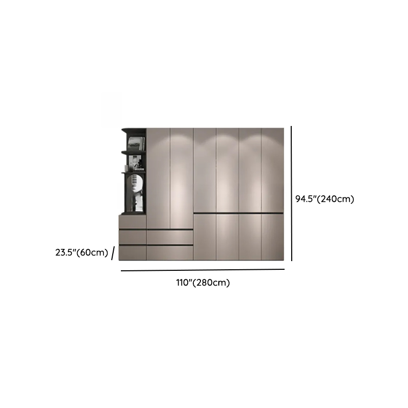Sand Minimalist Laminate Cabinet Armoire with Soft Close Drawer, Soft Close Door, Interior Shelves, and Clothing Rod - image 24