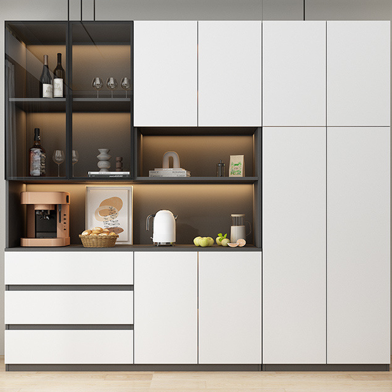 Two Toned Unclosed & Self-supporting Wide Sideboard with 2 Shelves & Benchtop - image 10