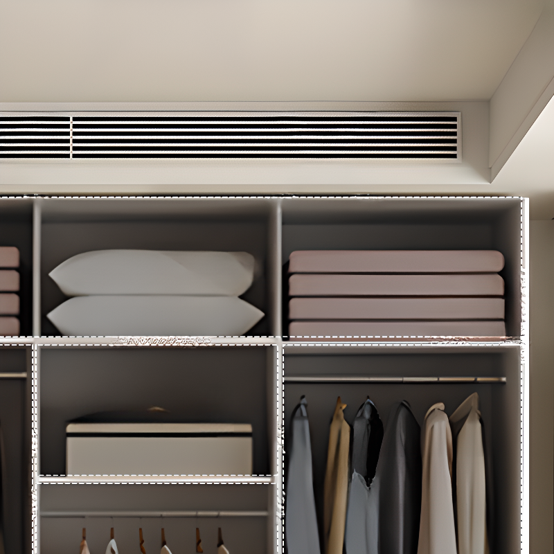 White Casual Manufactured Wood Independent Armoire Cabinet with Compartments, Soft Close Door, and Interior Shelves