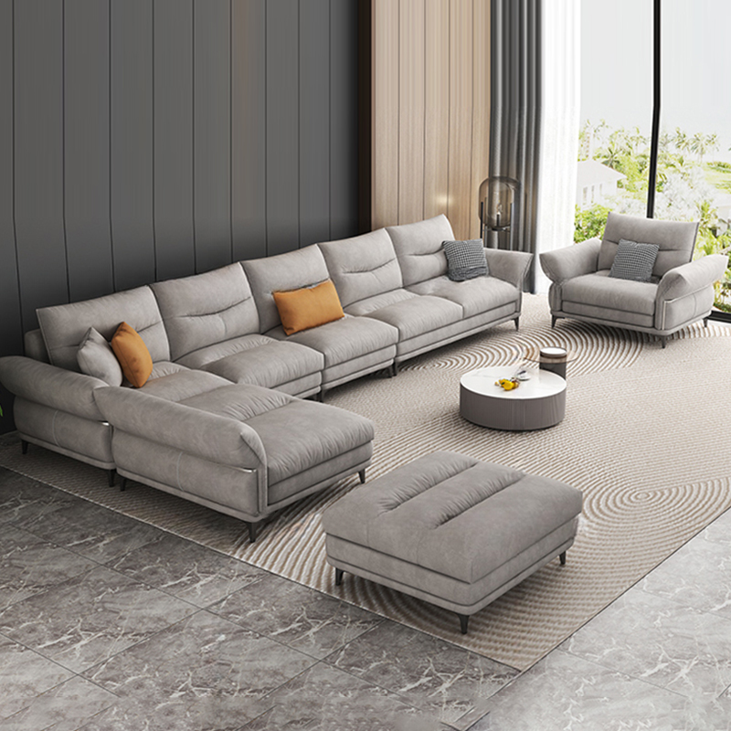 L-Shape/Straight Reversible/Horizontal Sofa Chaise/Sofa with Natural Wood Frame for Seats 5 - image 4