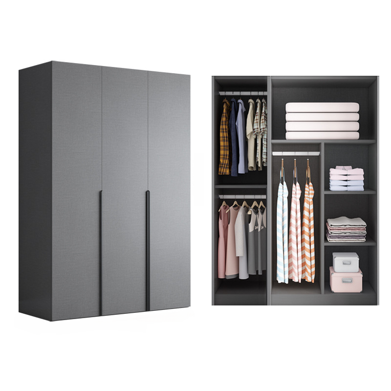 Trendy Dove Grey Wooden Wardrobe with Interior Shelves, Soft Close Door & Hanging Rod - image 16