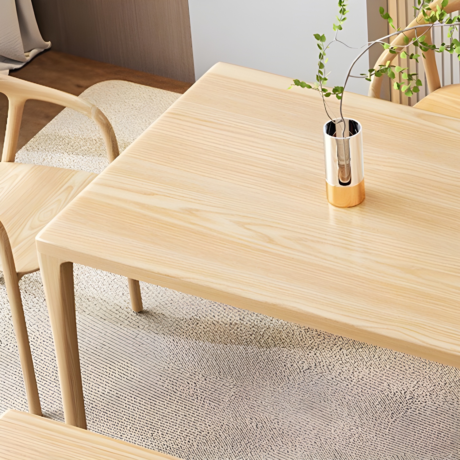 Modern Rectangle Wood Dining Table 1/5/6/7 Pieces Dining Set for Dining Room - image 7