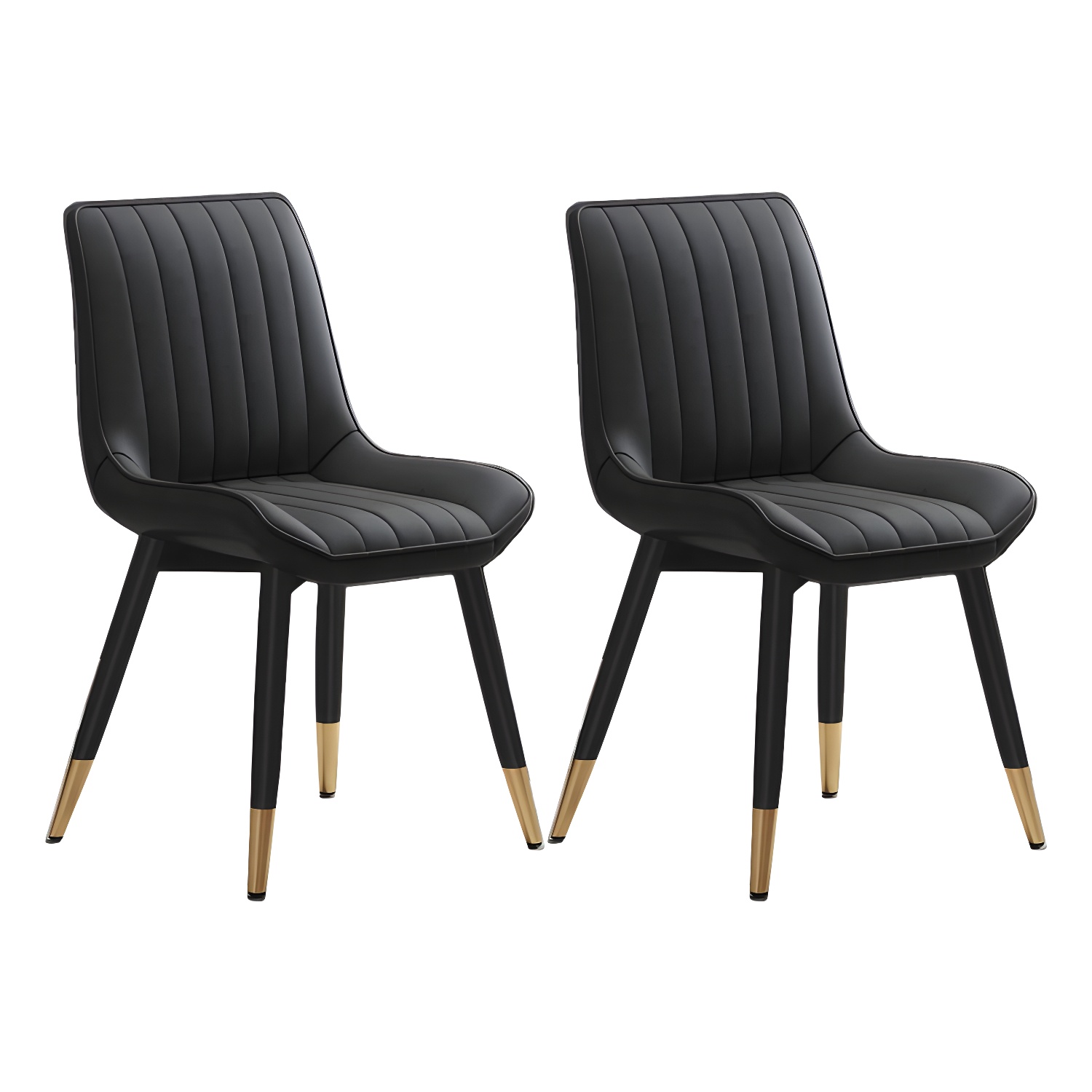Glam Faux Leather Dining Chair Parsons Chair in Matte Finish for Home