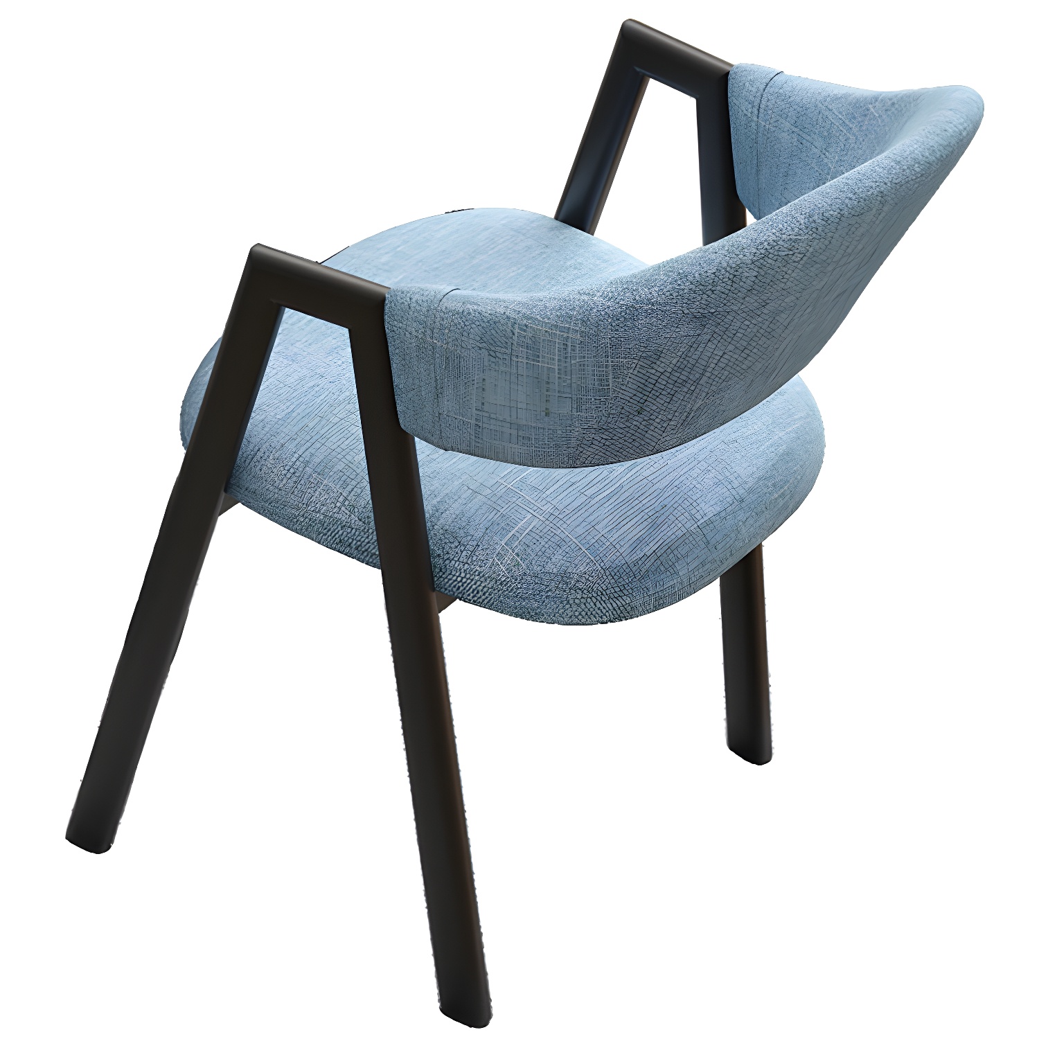 Modern Style Iron Arm Chair Open Back Dining Side Chair with Upholstered
