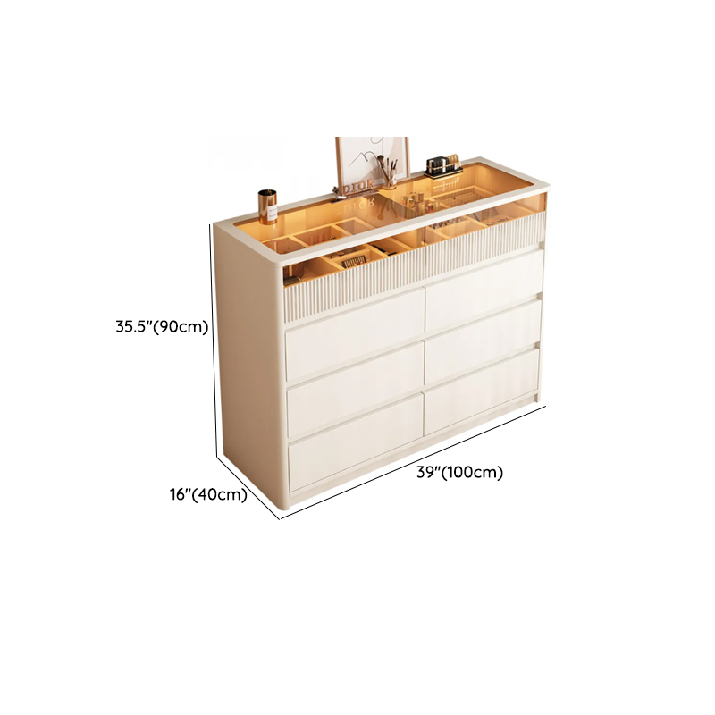 Chalk Art Deco Timber Console Dresser/Bachelor Chest with 6/8/3 Drawers, Horizontal/Vertical Orientation, LED Lights - image 13