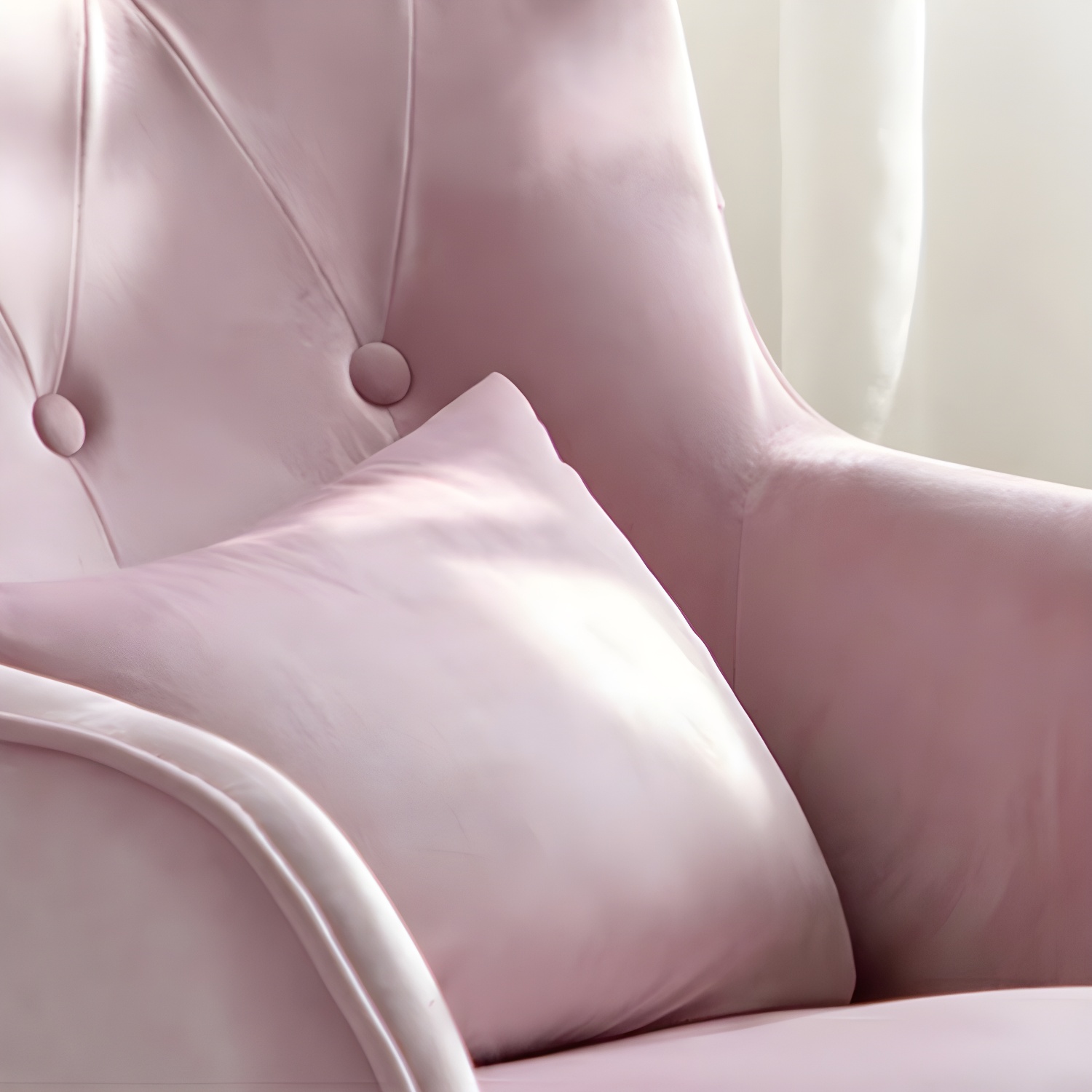Stylish Modern Upholstered Rocking Chair with Natural Wood Legs and Tufted Back Cushion - image 17