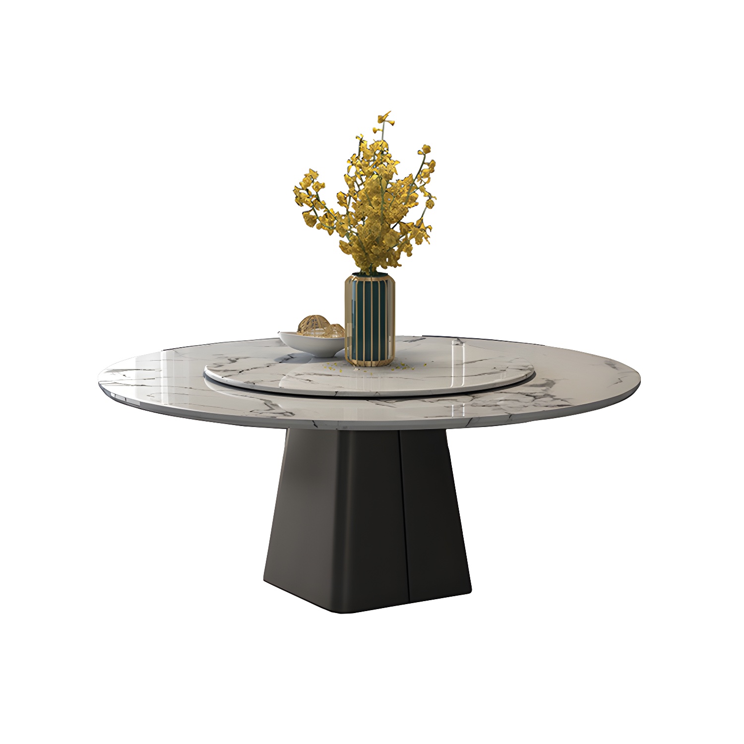 Marble Dining Table Set 1/4/5/7/11 Pcs Rectangle Table with Wingback Chairs - image 5