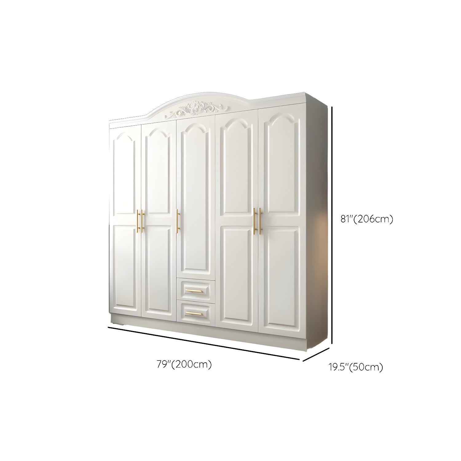 French Country Wardrobe Armoire White Wooden Wardrobe Cabinet - image 14